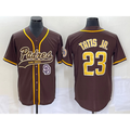 San Diego Padres #23 Fernando Tatis Jr Brown HOLBERT NEW 2023 Cool Base Stitched Jersey 2
