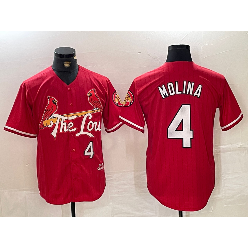St. Louis Cardinals #4 Yadier Molina Red HOLBERT 2024 City Connect Limited Stitched Jersey