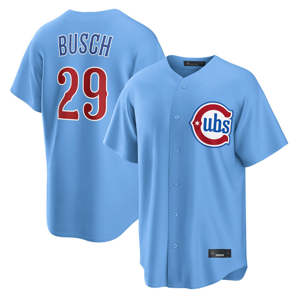 Chicago Cubs #29 Michael Busch Player Light Blue HOLBERT Home Game Stitched Jerseys
