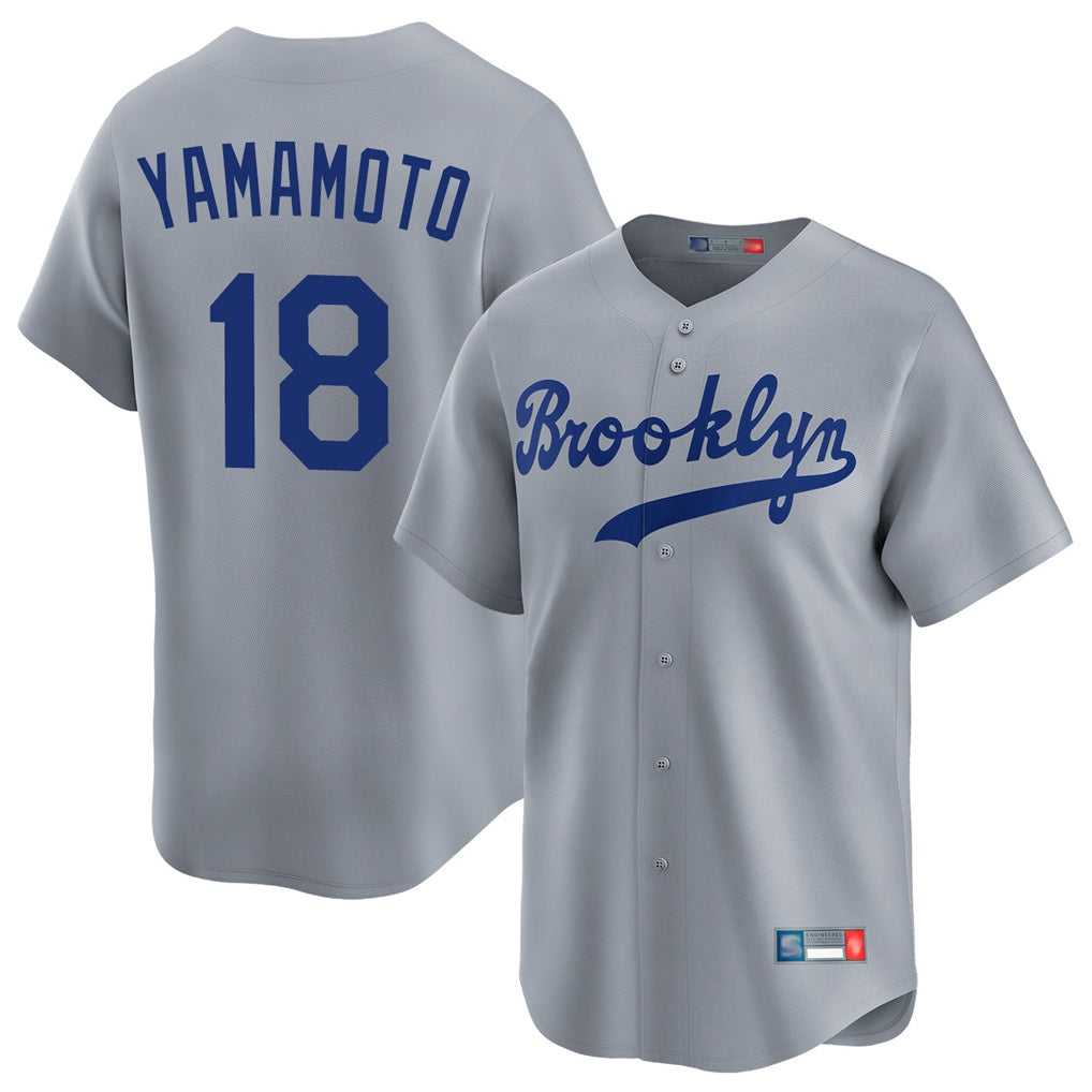 Los Angeles Dodgers #18 Yoshinobu Yamamoto Player Gray HOLBERT Game Limited Home Stitched Jerseys