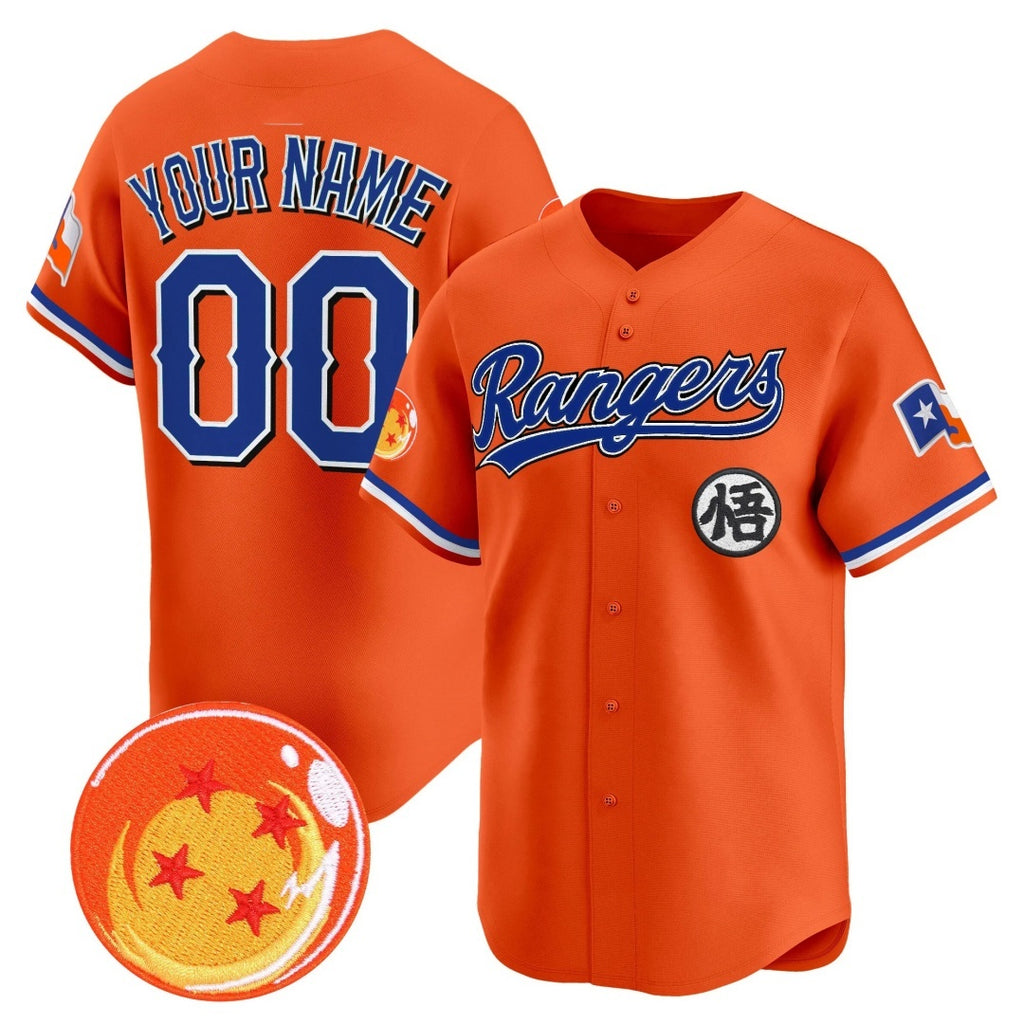 Custom Texas Rangers x Dragon Ball Orange HOLBERT Vapor Premier Limited Jersey - All Stitched