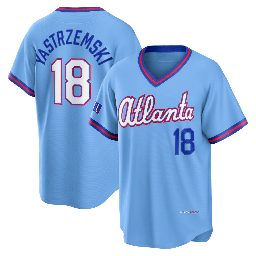 Atlanta Braves #18 Mike Yastrzemski Powder Blue HOLBERT 2026 City Connect Stadium Jersey