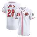 Cincinnati Reds #28 Eugenio Su¨¢rez Player White HOLBERT Limited Elite Home Stitched Jerseys