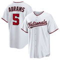 Washington Nationals #5 CJ Abrams White HOLBERT Home Replica Jersey