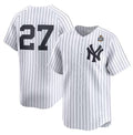 New York Yankees #27 Giancarlo Stanton White HOLBERT 2024 World Series Home Limited Stitched Jersey
