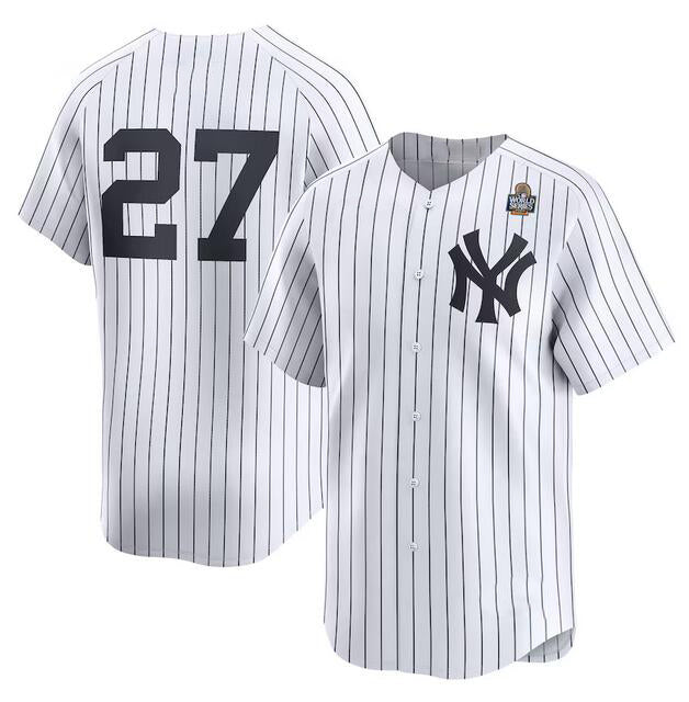 New York Yankees #27 Giancarlo Stanton White HOLBERT 2024 World Series Home Limited Stitched Jersey