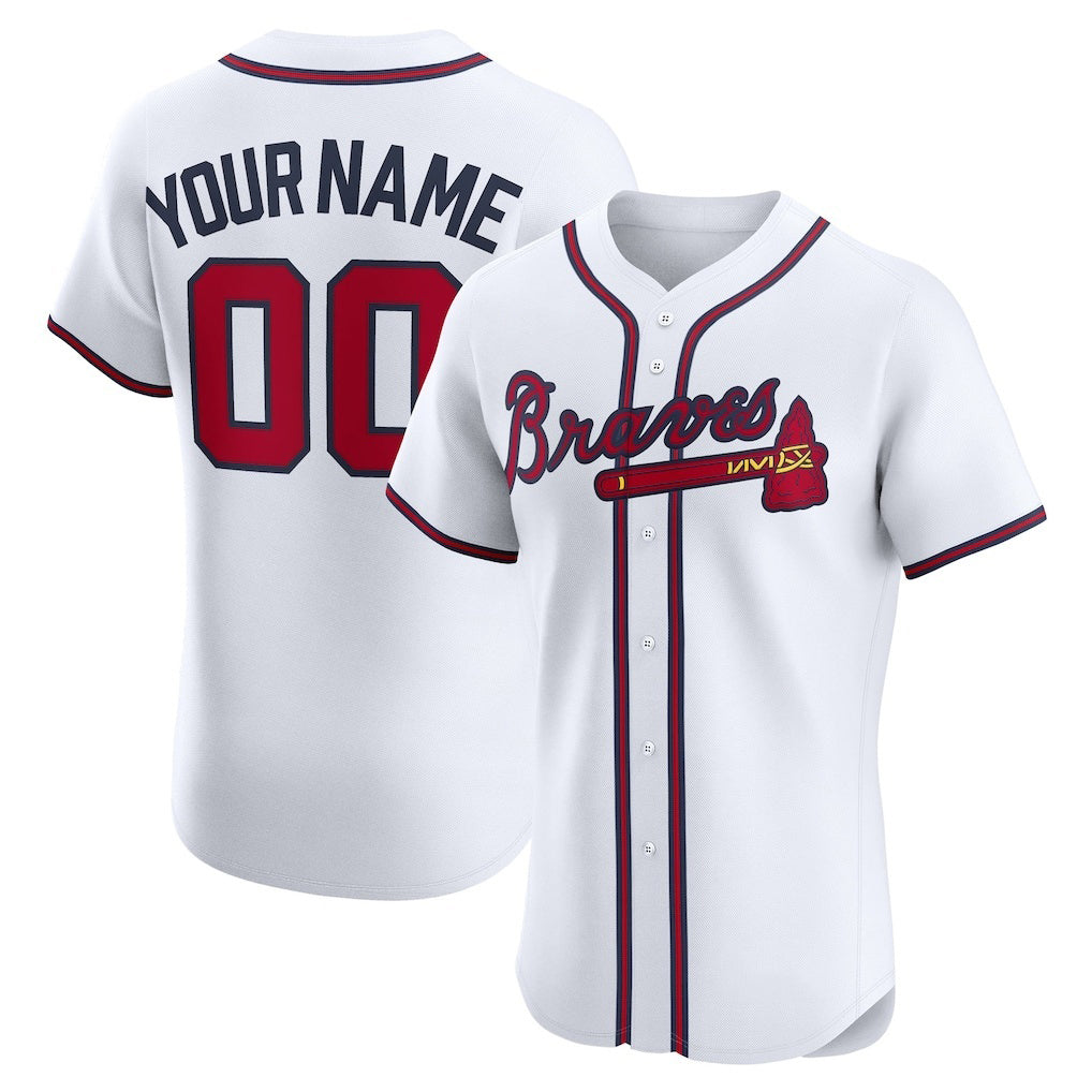 Custom Atlanta Braves White HOLBERT Home Elite Jersey