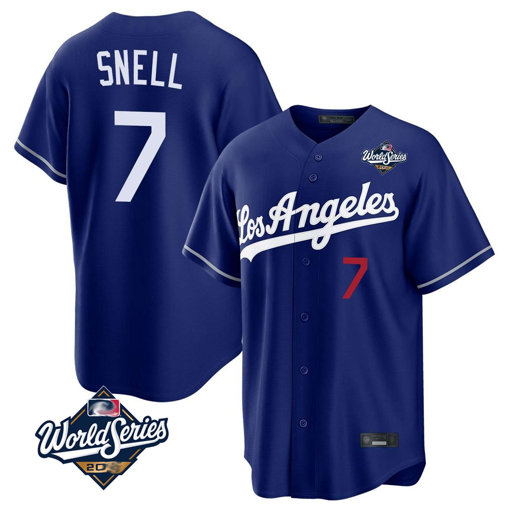 Los Angeles Dodgers #7 Blake Snell Player Royal HOLBERT Game World Series Home Stitched Jerseys