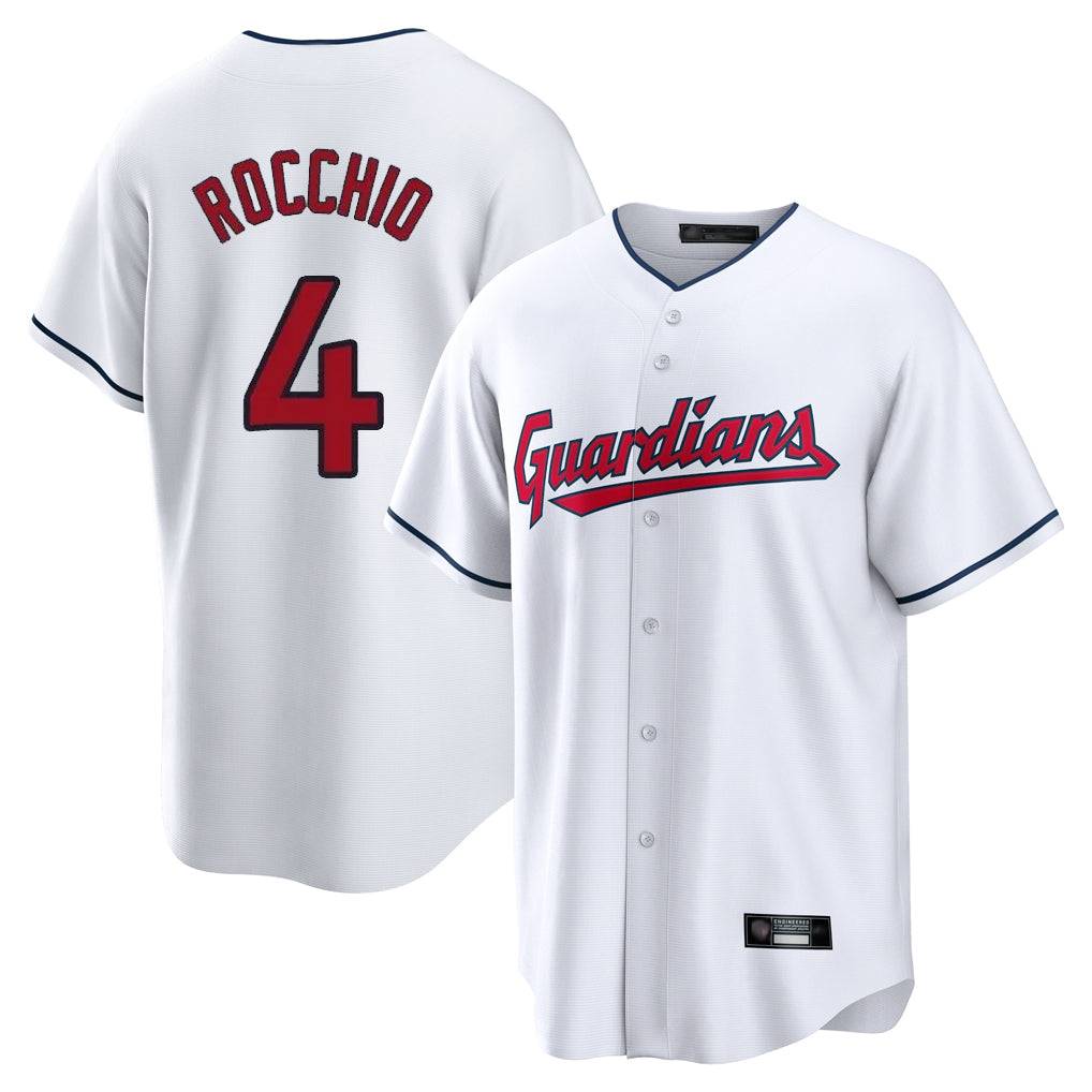 Cleveland Guardians #4 Brayan Rocchio Player White HOLBERT Home Game Stitched Jerseys