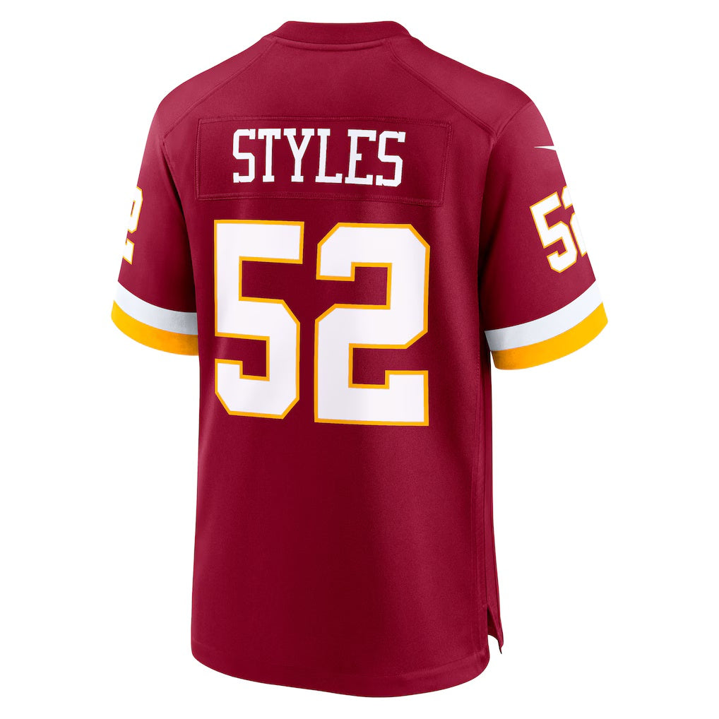 W.Commanders #52 Sonny Styles Burgundy HOLBERT 2026 Draft First Round Pick No. 7 Team Game Jersey