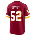 W.Commanders #52 Sonny Styles Burgundy HOLBERT 2026 Draft First Round Pick No. 7 Team Game Jersey