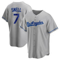 Los Angeles Dodgers #7 Blake Snell Player Gray HOLBERT Road Game Stitched Jerseys