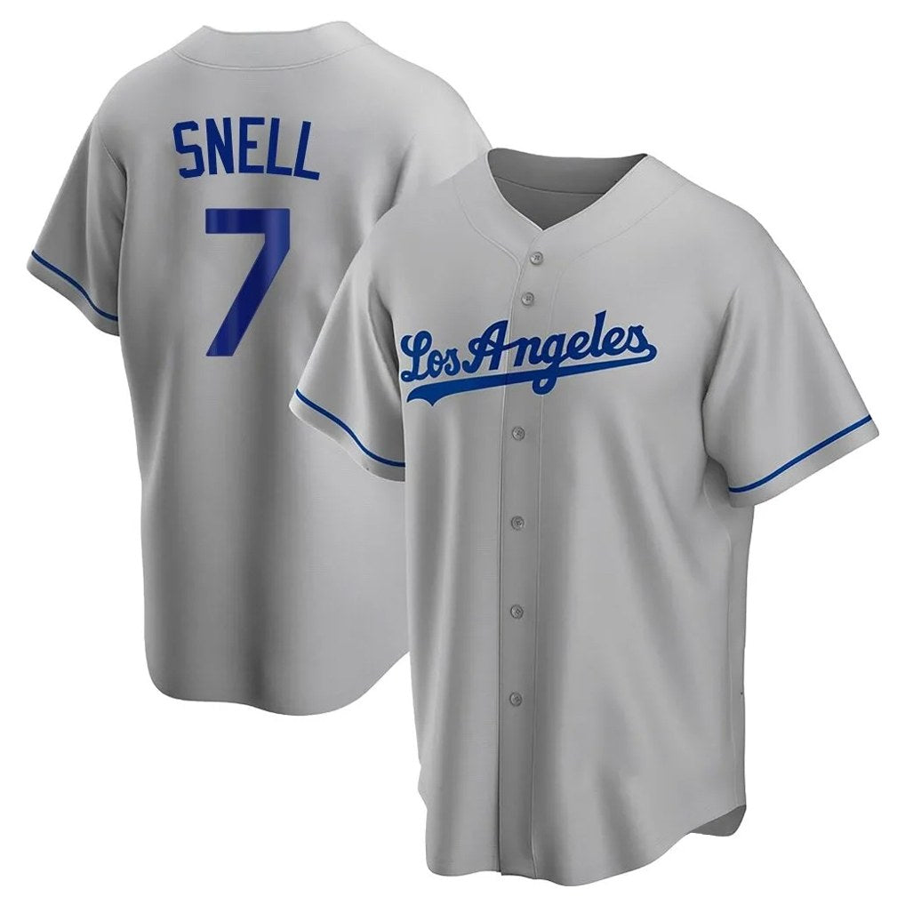 Los Angeles Dodgers #7 Blake Snell Player Gray HOLBERT Road Game Stitched Jerseys
