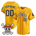 Custom Houston Astros x One Piece Gold HOLBERT Vapor Premier Limited Jersey - Stitched