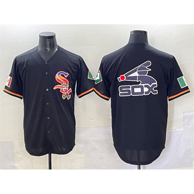 Chicago White Sox Team Big Logo Black HOLBERT Mexico Limited Stitched Jersey