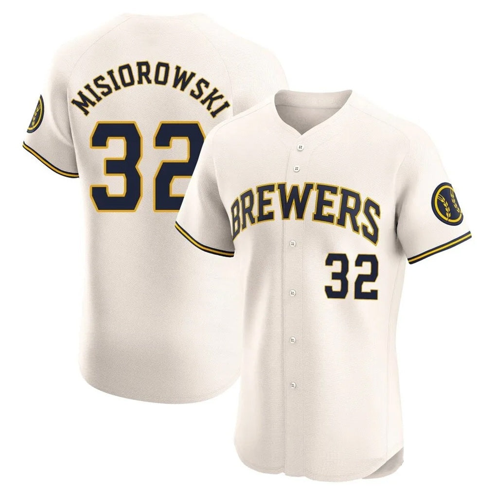 Milwaukee Brewers #32 Jacob Misiorowski Player Cream HOLBERT Home Limited Elite Stitched Jerseys