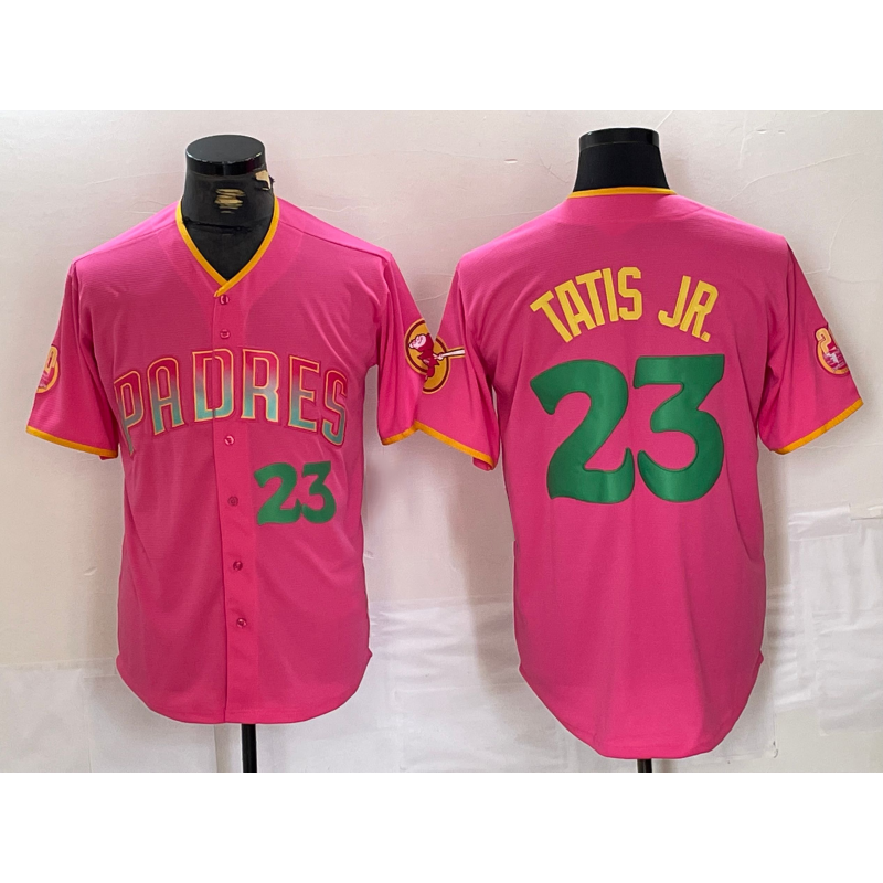 San Diego Padres #23 Fernando Tatis Jr. Pink HOLBERT Cool Base Stitched Jerseys