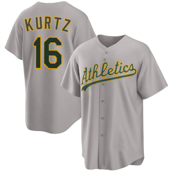 Oakland Athletics #16 Nick Kurtz Gray HOLBERT 2024 Away Limited Stitched Jersey