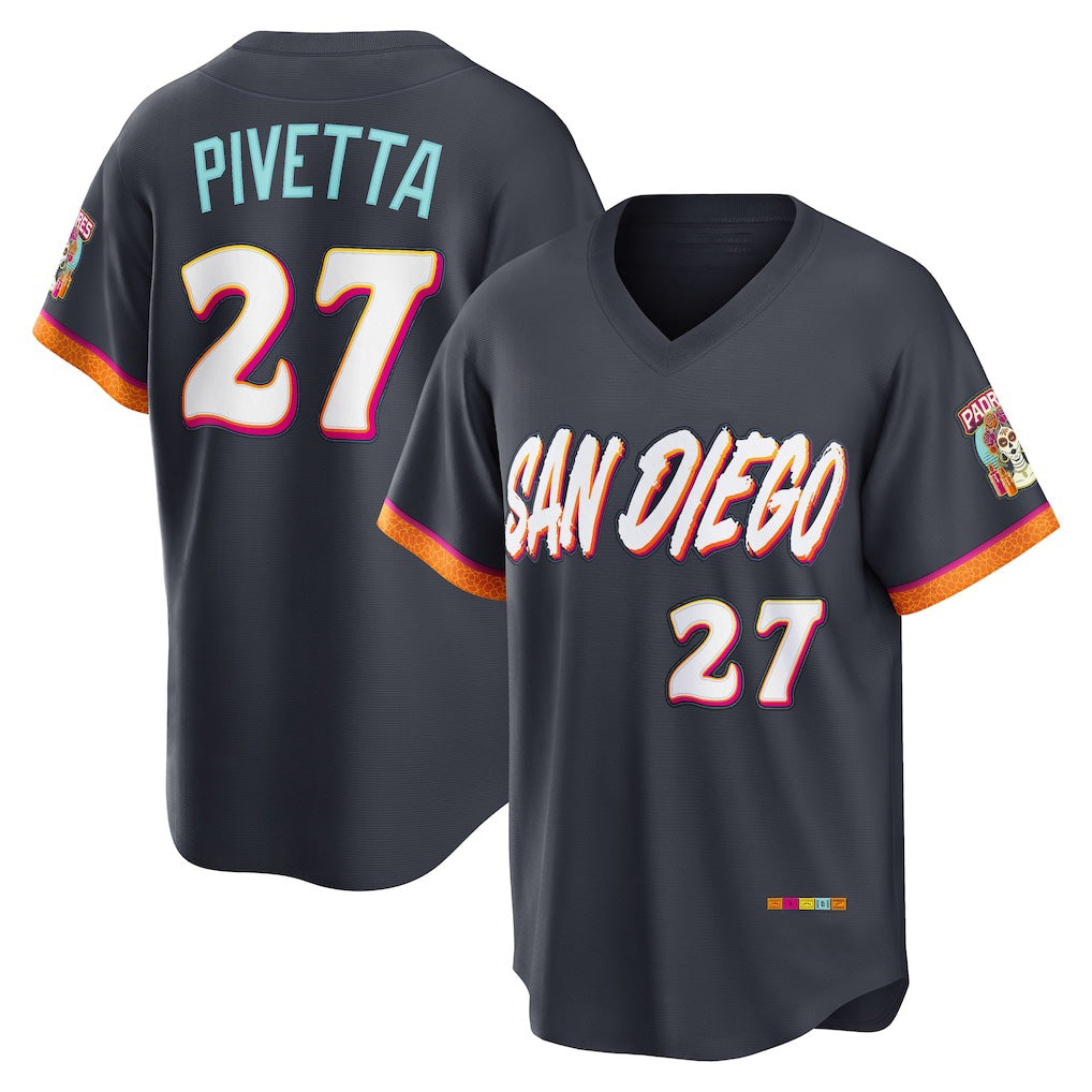 San Diego Padres #27 Nick Pivetta Obsidian HOLBERT 2026 City Connect Stadium Jersey
