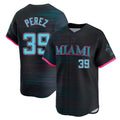 Miami Marlins #39 Eury Perez Player Black HOLBERT City Connect Home Limited Stitched Jerseys