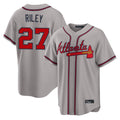 Atlanta Braves #27 Austin Riley Player Gray HOLBERT Home Game Stitched Jerseys