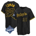 Los Angeles Dodgers #25 Tommy Edman Player Black HOLBERT World Series Meet Snake Skin City Limited Elite Home Stitched Jerseys