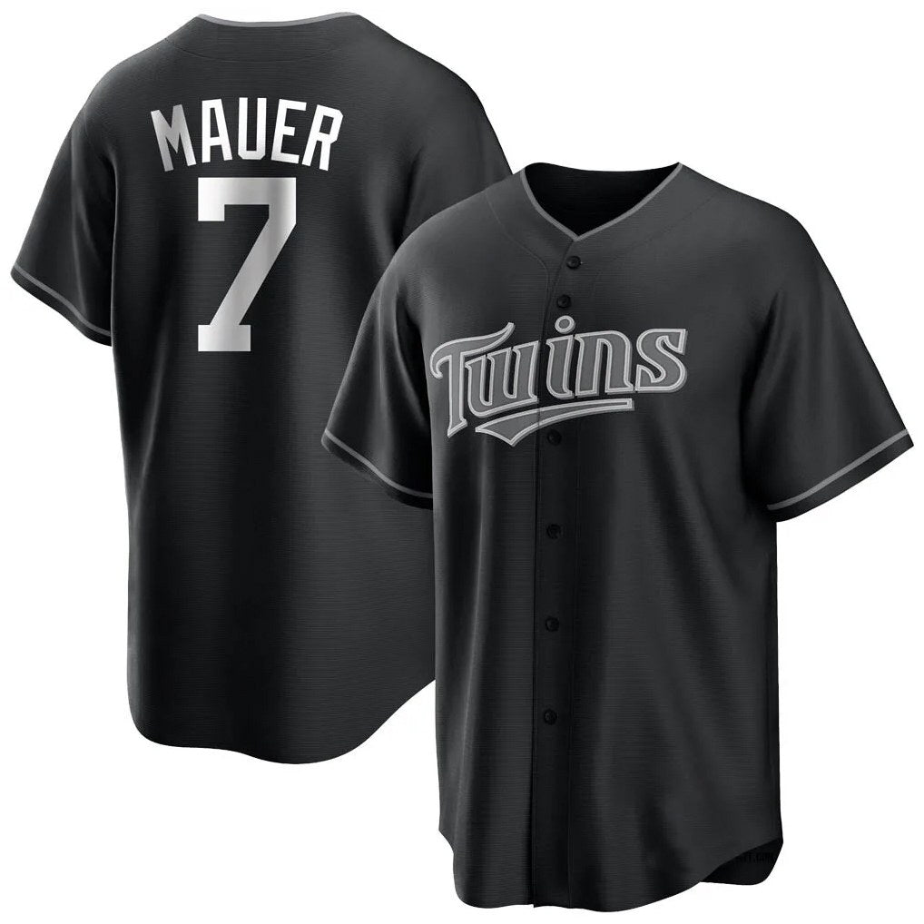 Minnesota Twins #7 Joe Mauer Player Black HOLBERTHome Game Stitched Jerseys