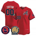 Custom Atlanta Braves Hank Aaron 715th Home Run Patch Vapor Premier Limited Jersey V2 ¨C Red HOLBERT