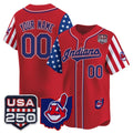 Custom Cleveland Indians Red HOLBERT America 250 Edition Vapor Premier Limited Jersey - All Stitched