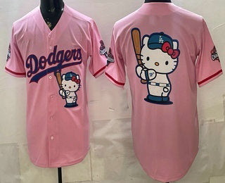 Los Angeles Dodgers Pink HOLBERT Hello Kitty Big Logo 2025 World Series Champions Limited Jersey