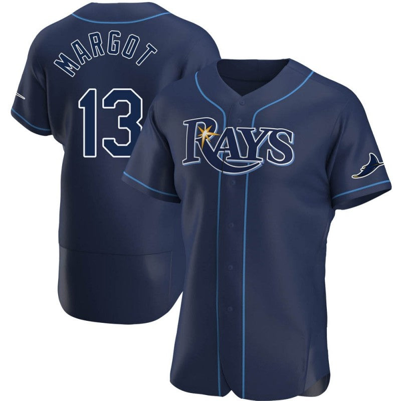 Tampa Bay Rays #13 Manuel Margot Navy HOLBERT Alternate Jersey