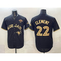 Toronto Blue Jays #22 Ernie Clement Black Gold HOLBERT 2025 American League Champions Limited Stitched Jersey