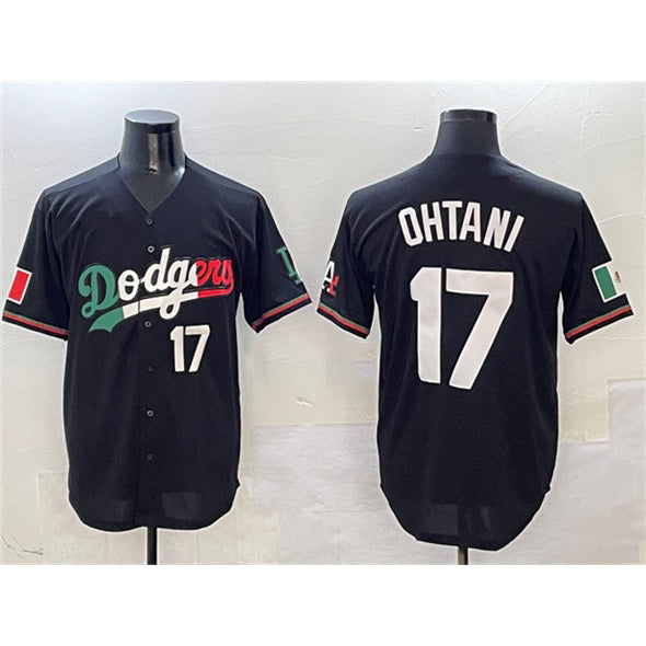 Los Angeles Dodgers #17 Shohei Ohtani Black HOLBERT Mexico Flag Limited Stitched Jersey