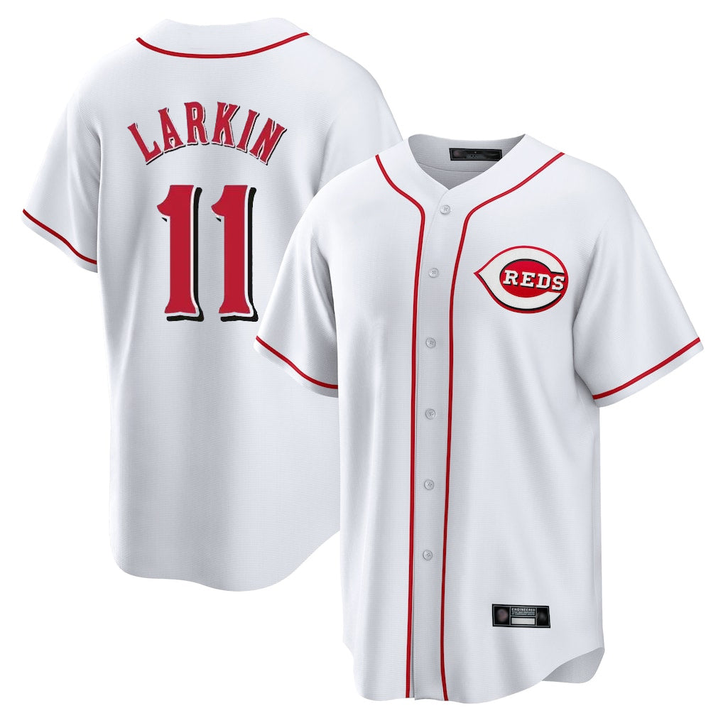 Cincinnati Reds #11 Barry Larkin Player White HOLBERT Game Home Stitched Jerseys