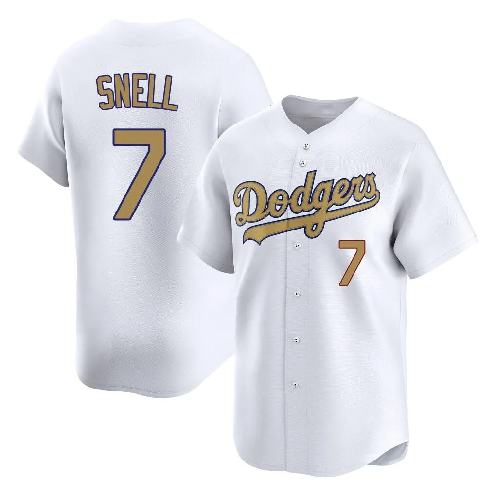 Los Angeles Dodgers #7 Blake Snell Player Gold HOLBERT Collection Limited Home Stitched Jerseys