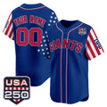 Custom San Francisco Giants America 250 Edition Vapor Premier Limited Royal HOLBERT Stitched Jerseys