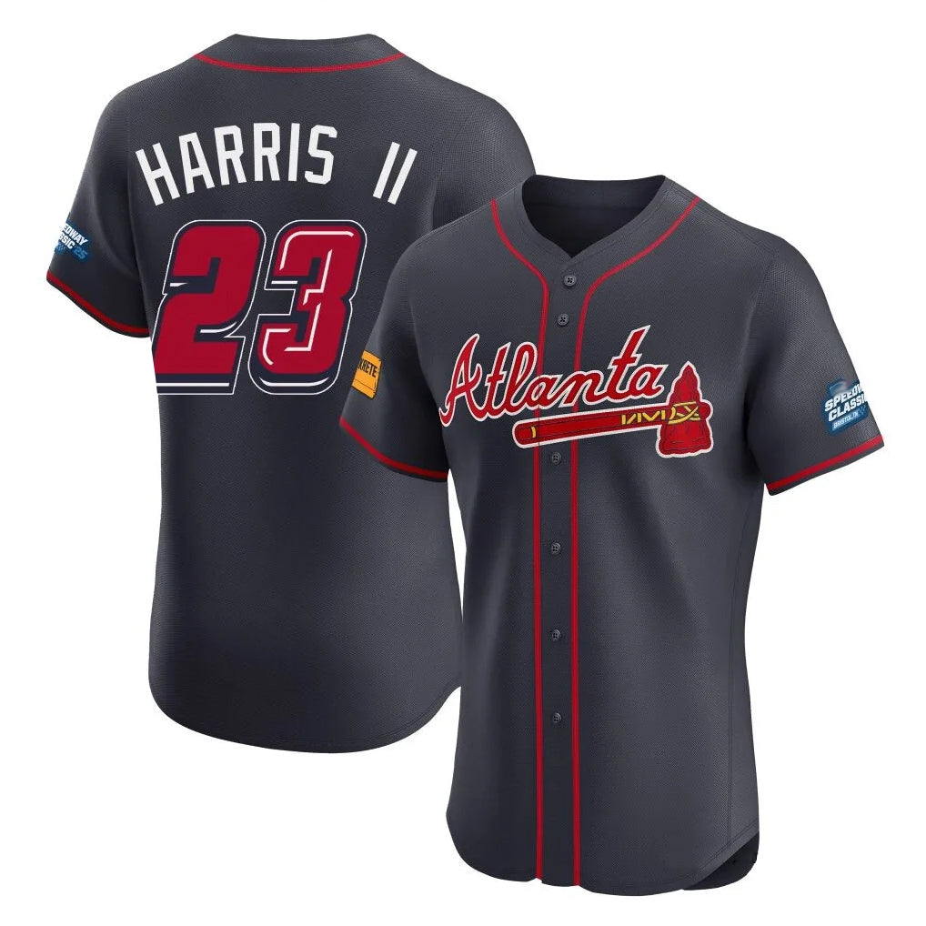 Atlanta Braves #23 Michael Harris II Player Navy HOLBERT 2025 Speedway Classic Limited Elite Home Game Stitched Jerseys