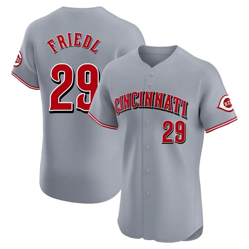Cincinnati Reds #29 TJ Friedl Player Gray HOLBERT Limited Elite Home Stitched Jerseys