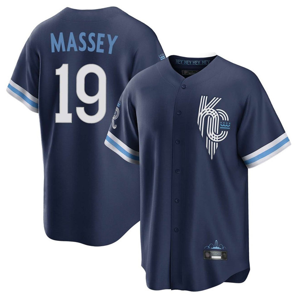 Kansas City Royals #19 Michael Massey Player Navy HOLBERT City Connect Home Game Stitched Jerseys
