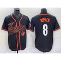 Baltimore Orioles #8 Cal Ripken Jr Black HOLBERT With Patch Cool Base Stitched Jersey