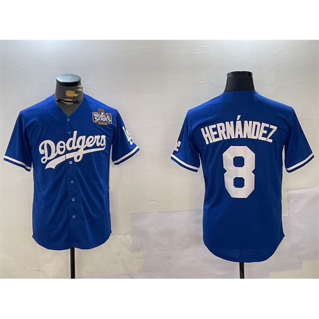 Los Angeles Dodgers #8 Enrique Hernandez Royal HOLBERT 2024 World Series Cool Base Stitched Jersey