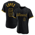 Miami Marlins #6 Otto Lopez Player Black HOLBERT Snake Skin City Home Limited Elite Stitched Jerseys