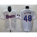 Texas Rangers #48 Jacob deGrom White HOLBERT 2024 Gold Collection Limited Cool Base Jersey