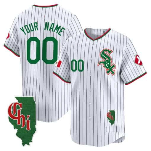 Custom Chicago White Sox Mexico Vapor Premier Limited Jersey ¨C Illinois Patch ¨C White 2 HOLBERT