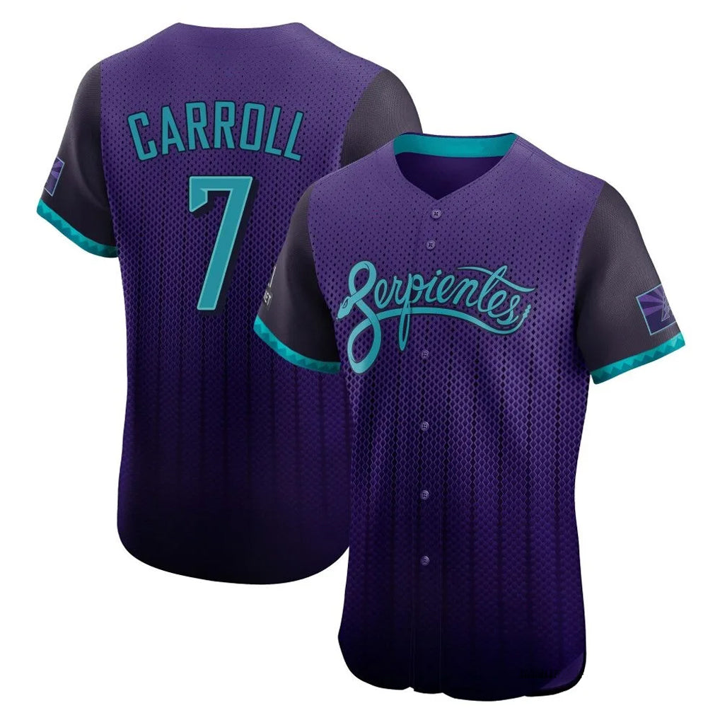 Arizona Diamondbacks #7 Corbin Carroll Player Purple HOLBERT 2025 City Connect Limited Elite Home Game Stitched Jerseys