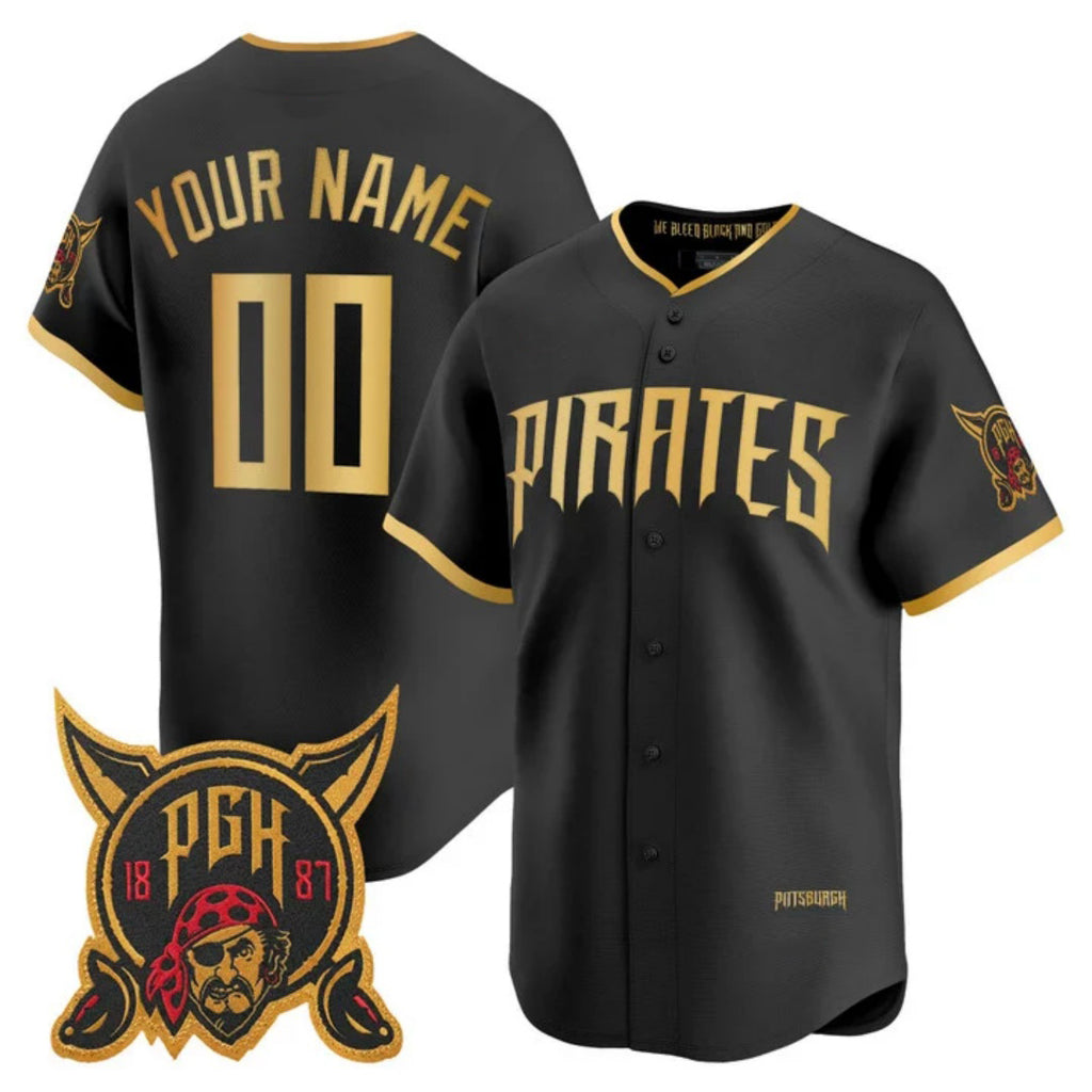 Custom Pittsburgh Pirates Black HOLBERT 2026 City Connect Stadium Stitched Jersey