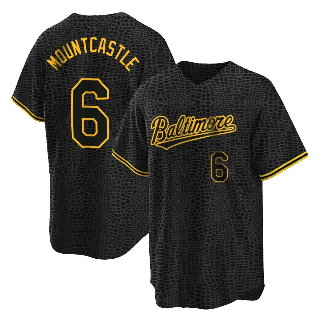 Baltimore Orioles #6 Ryan Mountcastle Player Black HOLBERT Snake Skin City Home Game Stitched Jerseys