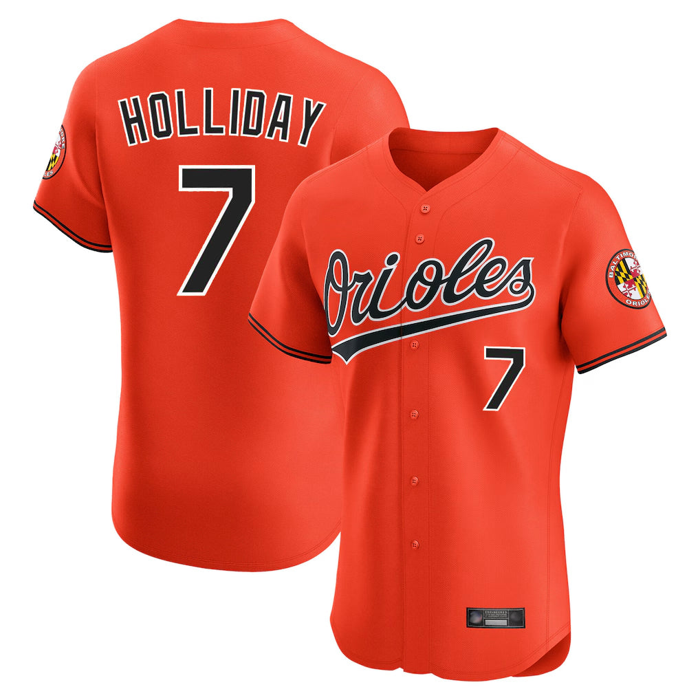Baltimore Orioles #7 Jackson Holliday Player Orange HOLBERT Limited Elite Home Game Stitched Jerseys