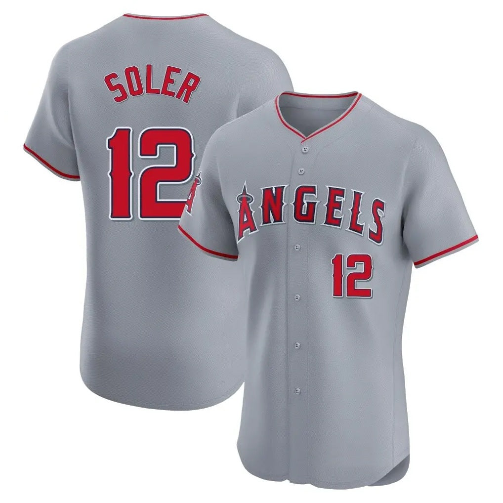 Los Angeles Angels #12 Jorge Soler Player Gray HOLBERT Home Limited Elite Stitched Jerseys