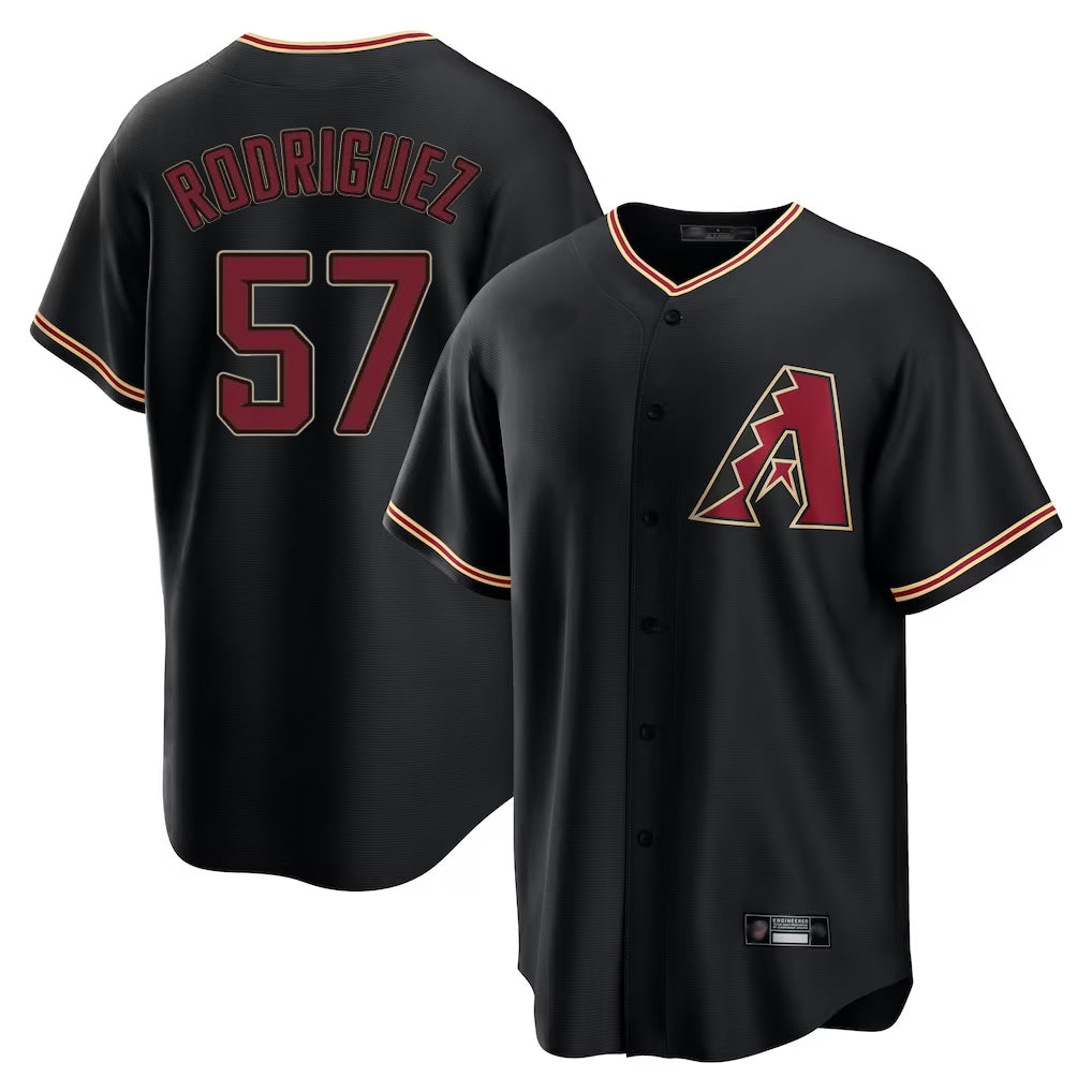 Arizona Diamondbacks #57 Eduardo Rodriguez Player Black HOLBERT Limited Home Stitched Jerseys